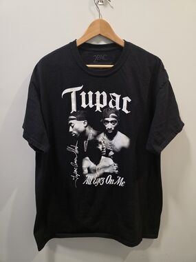 Tupac All Eyez On Me Graphic Band Tee Black XL 100% Cotton